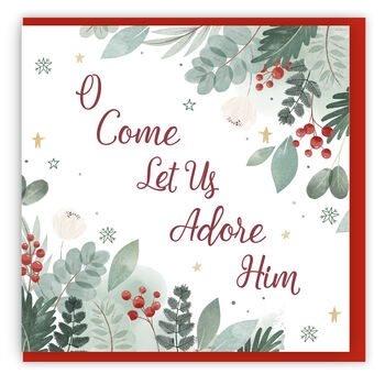 'Oh Come Let Us Adore Him' Christmas Card 10 Pack, 2 of 3