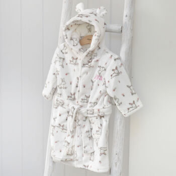 Personalised Bunny Print Dressing Gown With Ears, 5 of 9