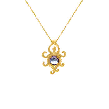 Octopus Alexandrite Necklace Gold/Silver, 3 of 4