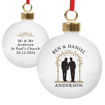 Personalised Mr And Mr Christmas Bauble Gift, 4 of 5