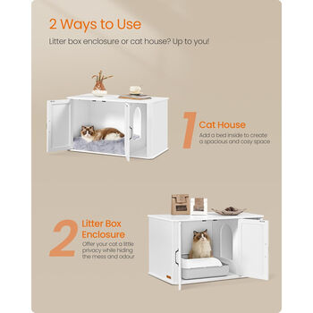 Cat Litter Box Furniture Enclosure Cabinet, 3 of 6