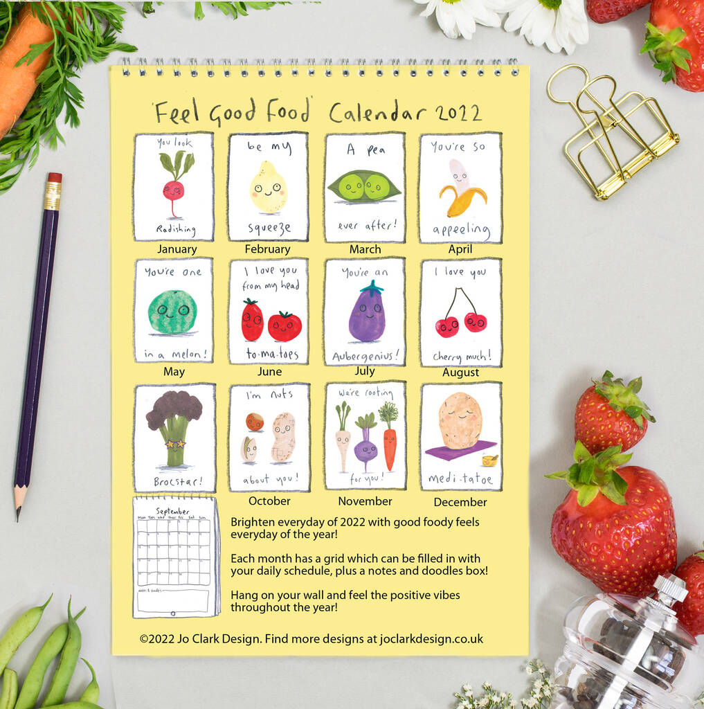 Feel Good Food Calendar 2022 By jo clark design