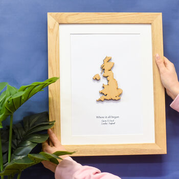Personalised Valentine's Location Wooden Framed Print, 4 of 9