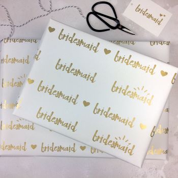 Bridesmaid Wedding Wrapping Paper Set, 5 of 7