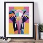 Graphic Elephant Illustration Art Print, thumbnail 3 of 4