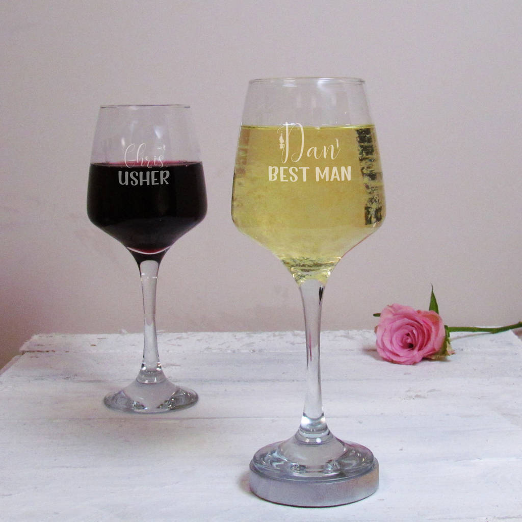 Personalised Wine Glass 'Best Man'