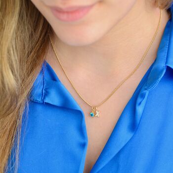 Gold Sparkle Kiss Birthstone Necklace, 2 of 8