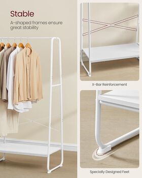Clothes Rail With Shoe Rack Storage Side Hooks, 4 of 6