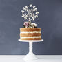 Personalised Floral Couples Wooden Wedding Cake Topper, thumbnail 1 of 4