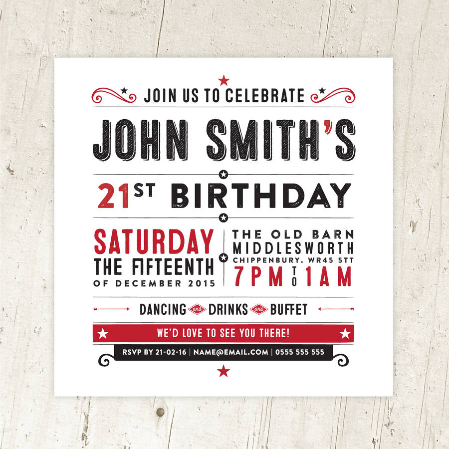 Personalised Birthday Party Vintage Invitations, 1 of 7