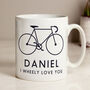 Personalised I Wheely Love You Punny Bike Mug, thumbnail 1 of 2