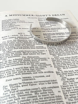 Stamped Aluminium Bracelet – 'Though She Be But Little, She Is Fierce' Shakespeare Quote, 4 of 8