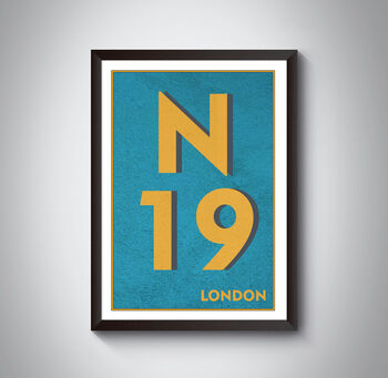 N19 Holloway, Tufnell Park London Postcode Print, 6 of 11