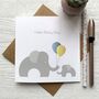 Hello Baby Boy Elephant Baby/Adoption Card, thumbnail 1 of 2