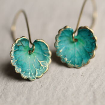 Turquoise Leaf Earrings, 4 of 11