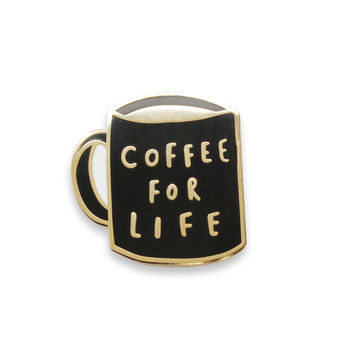 Coffee For Life Enamel Pin Badge, 2 of 3