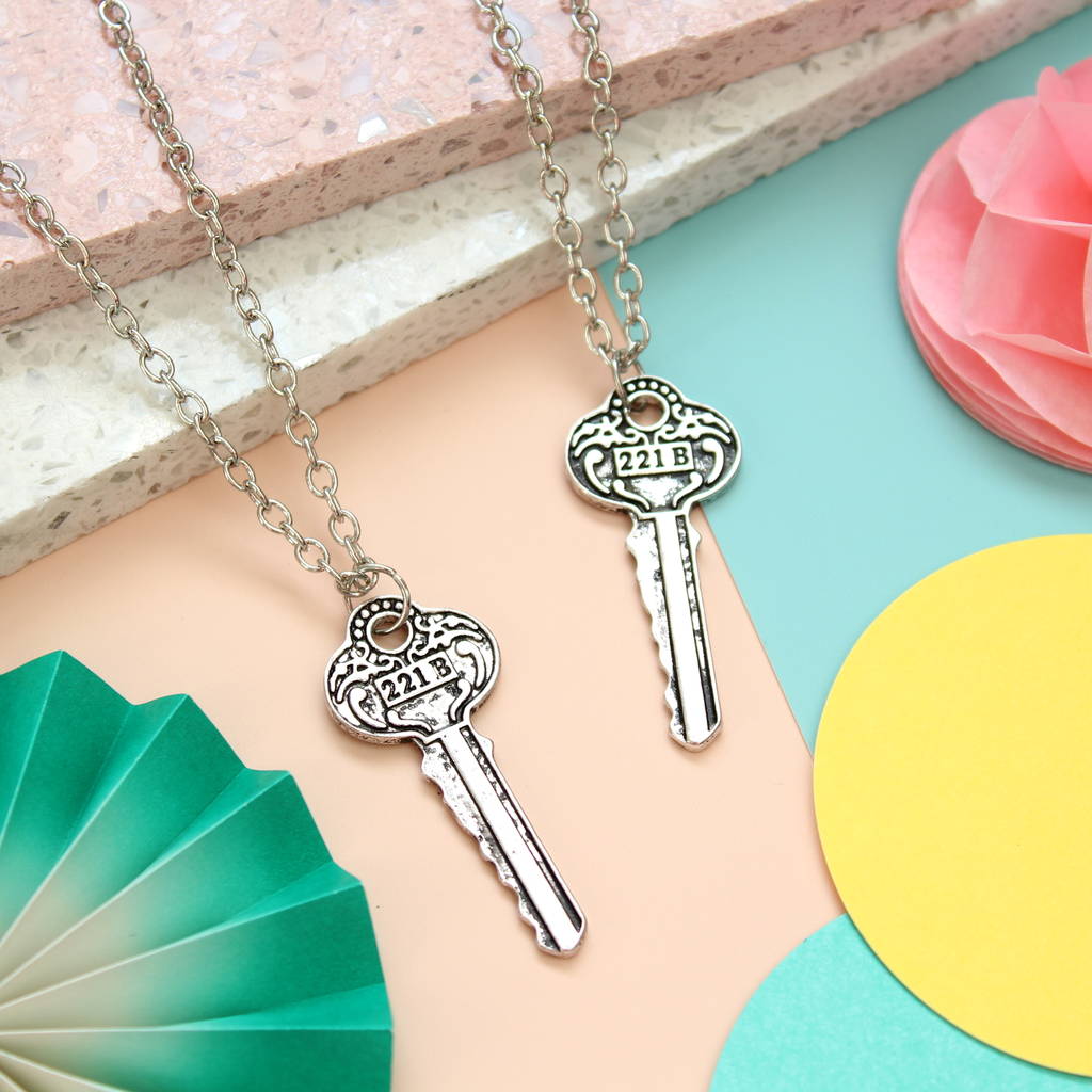 Sherlock Holmes 221 B Baker Street Key Necklace By Stacey McEvoy Caunt