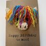 Rainbow Highland Cow Crochet Birthday Card Handmade Moo, thumbnail 5 of 11
