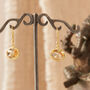 Citrine Hammered Gold Plated Silver Drop Earrings, thumbnail 1 of 10
