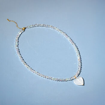 Sparkly Clear Bead And Heart Necklace, 4 of 4