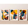 Blue And Yellow Oversized Abstract Print Set Of Three, thumbnail 7 of 12