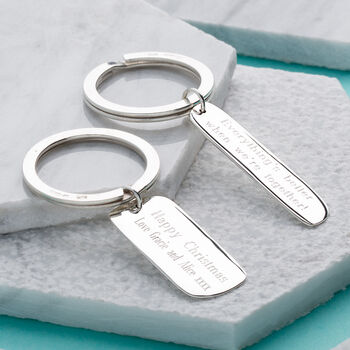 Sterling Silver Engraved Key Ring By Lily Charmed | notonthehighstreet.com