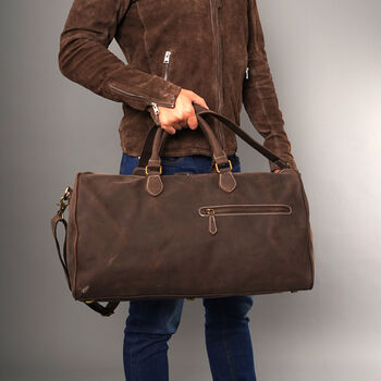 Zip Front Leather Duffel, 10 of 12