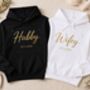 Hubby Or Wifey Hoodie Personalised With Your Wedding Date, thumbnail 2 of 5