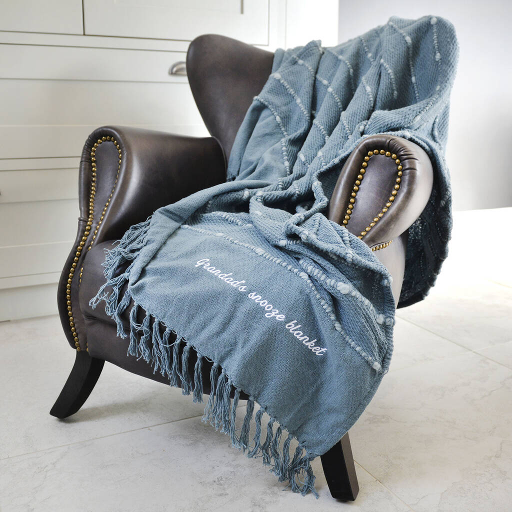 Personalised Country Teal Tassel Blanket By A Type Of Design