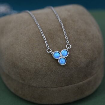 Tiny Opal Trio Pendant Necklace, 12 of 12