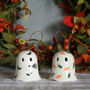 Ceramic Halloween Hanging Ghost Decoration With Autumn Leaves, thumbnail 6 of 6