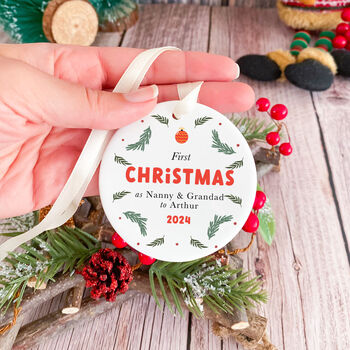 Christmas Ceramic Ornament As Nanny And Grandad, 5 of 7