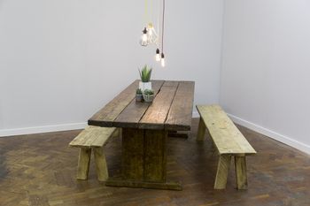 Reclaimed Wooden Plank Table, 2 of 3