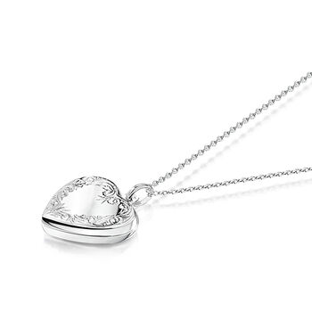 Personalised Sterling Silver Heart Locket With Scroll, 7 of 12