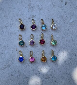 18ct Gold Plated Swarovski Double Birthstone Necklace, 2 of 3