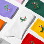 Christmas Dinosaur Embroidered Crew Socks, thumbnail 1 of 7