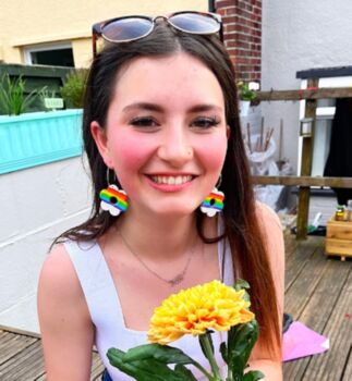 Pride Rainbow Flower Earrings, 2 of 2