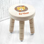 Personalised Cute Lion Kids Wooden Stool, thumbnail 1 of 6