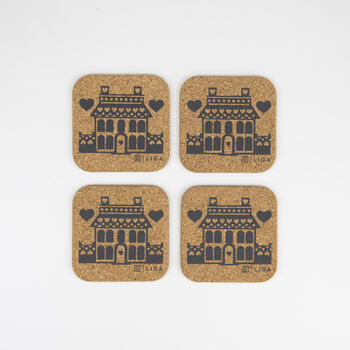 Hornsea Cork Coasters Set Of Four | Houses, 7 of 7