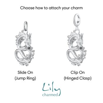 Chinese Dragon Charm, Slide On Or Clip On Charm, 2 of 5
