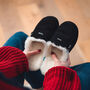 Women's Black Loafer Slippers, thumbnail 3 of 4