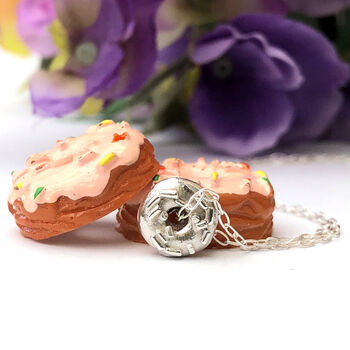 Sterling Silver Mini Doughnut Necklace, 2 of 12