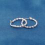 Silver Twisted Hoops, 925 Sterling Silver, thumbnail 3 of 7