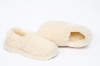 100% Siberian Wool Slippers In Natural, 2 of 4