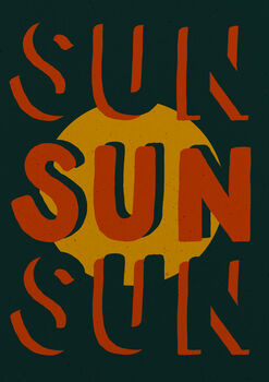 Sun Sun Sun Textured Hand Lettered Print, 5 of 8