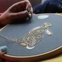 Moon Gazing Hare Embroidery Kit, thumbnail 7 of 9