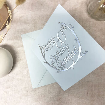 Personalised 80th Silver Papercut Birthday Card, 4 of 11