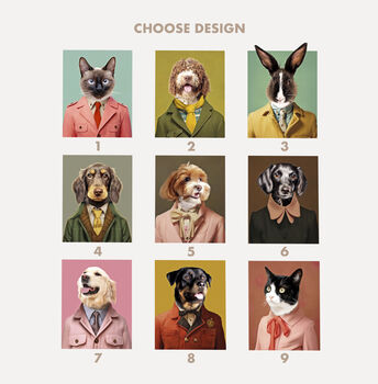Personalised Pet Portrait Whimsical Animal Lover Gift, 3 of 7