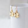 Gold Plated Flower Dangle Earrings, thumbnail 5 of 10