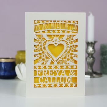 Our First Valentine's Personalised Papercut Card, 10 of 11